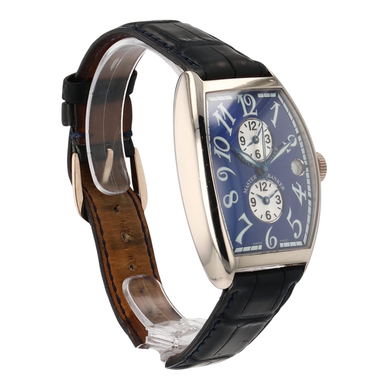 Frank Muller Master Banker 18k White Gold Blue Dial 34mm Automatic Watch 6850MB
