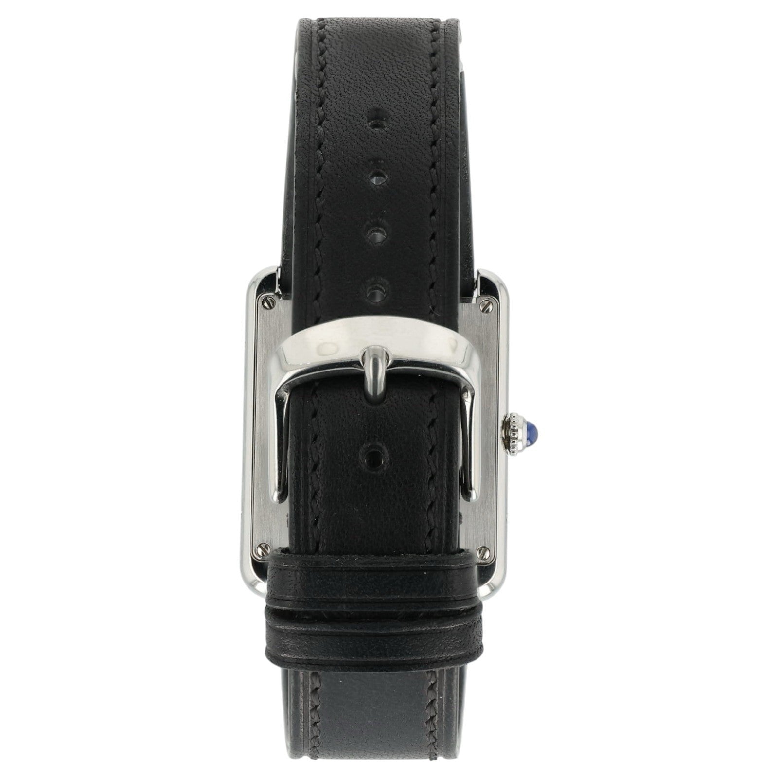 Cartier Tank Solo Silver Dial Stainless Steel 27x34mm Quartz Mens Watch W1018355