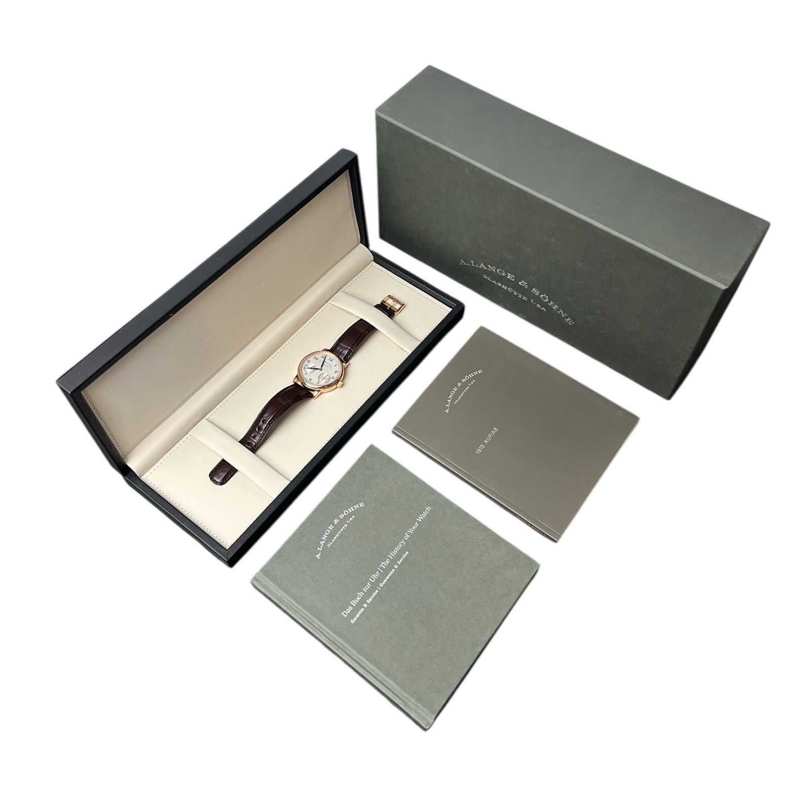 A Lange & Sohne 1815 UP/DOWN 18k Rose Gold Silver Dial 39mm Manual Wind 234.032