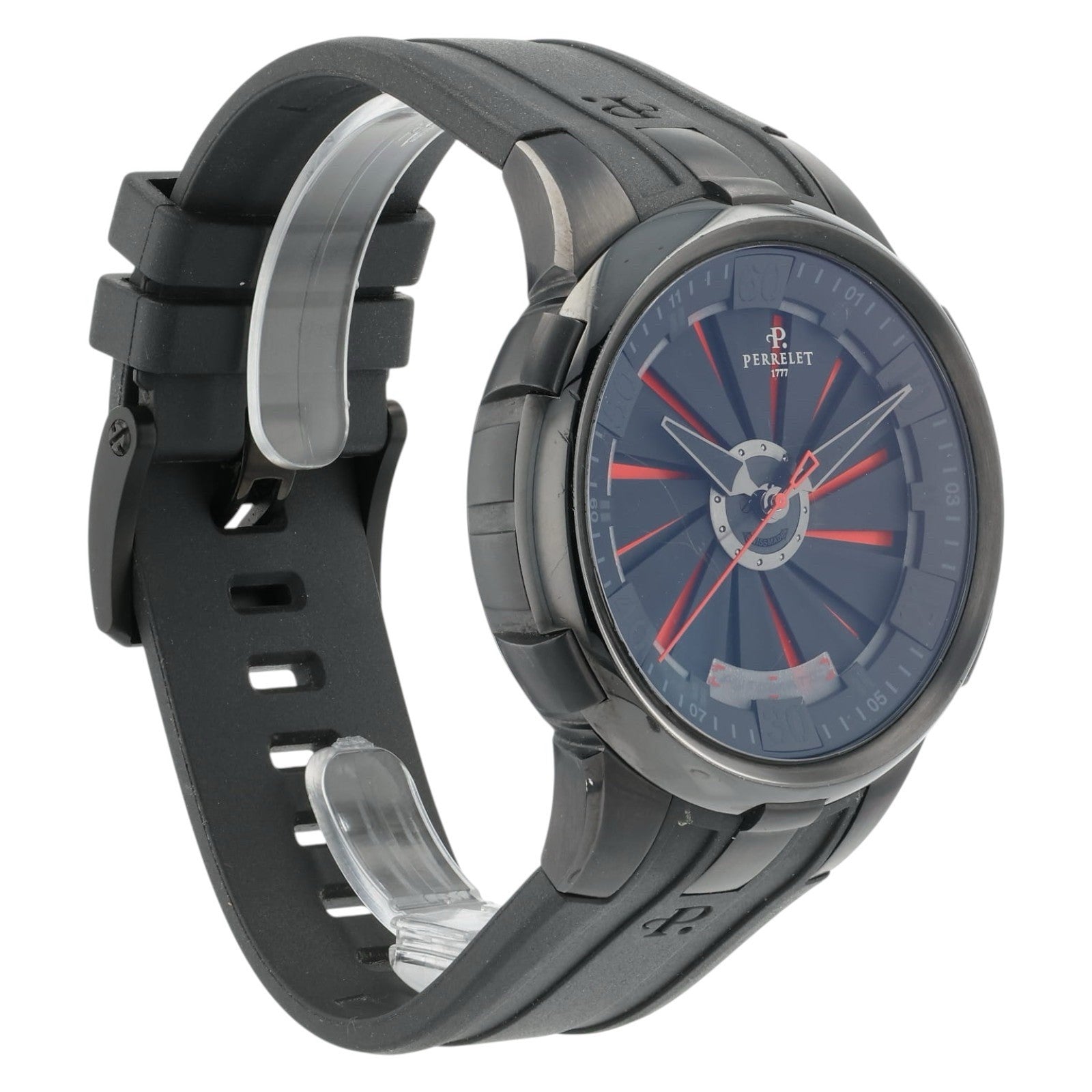 Perrelet Turbine Black Dial Stainless Steel 48mm Automatic Mens Watch A1051