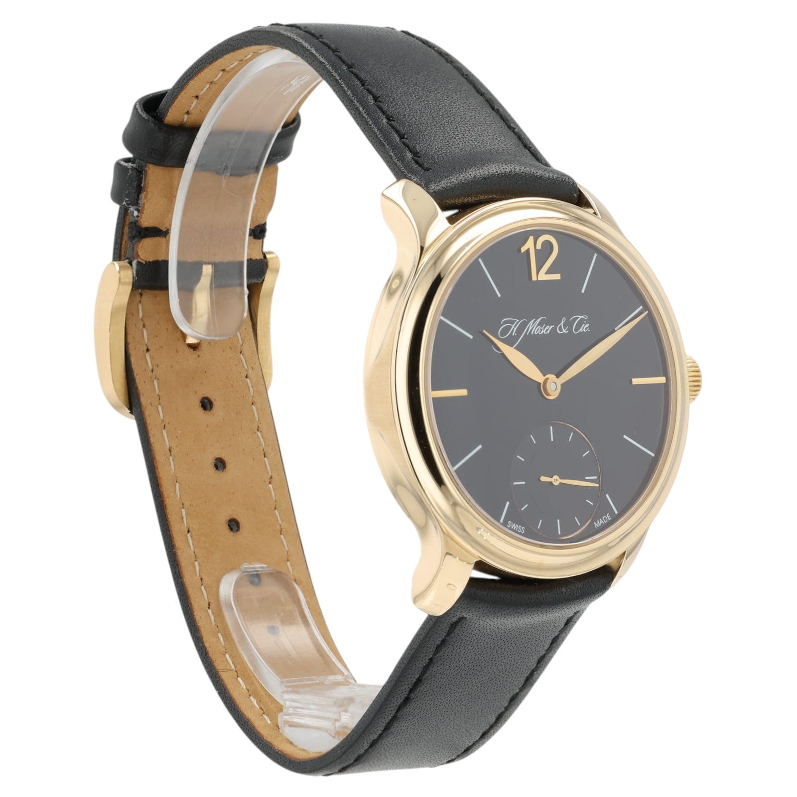 H. Moser Endeavour Black Dial 18k Rose Gold 39mm Manual Wind Mens Watch 321.503