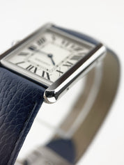 Cartier Tank Solo Stainless Steel Silver Dial 27mm Quartz Men's Watch W1018355