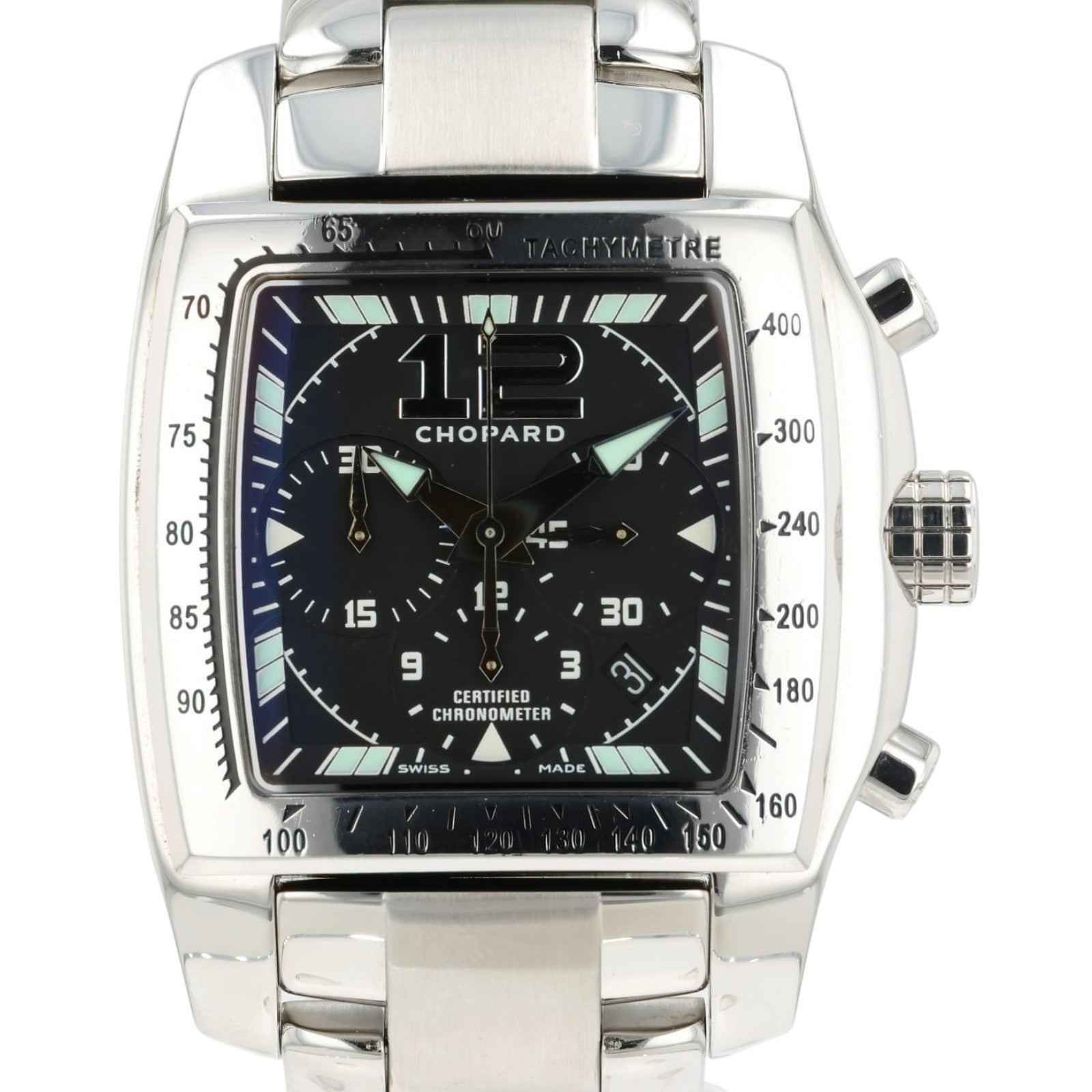Chopard Tycoon Black Dial Stainless Steel 46mm Automatic Mens Watch 8961