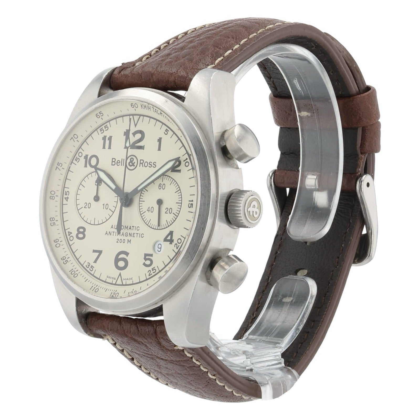 Bell & Ross Chrono Stainless Steel Beige Dial 42mm Automatic Men's Watch 126XL