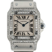 Cartier Santos White Dial Stainless Steel 24mm Quartz Women’s Watch W20056D6