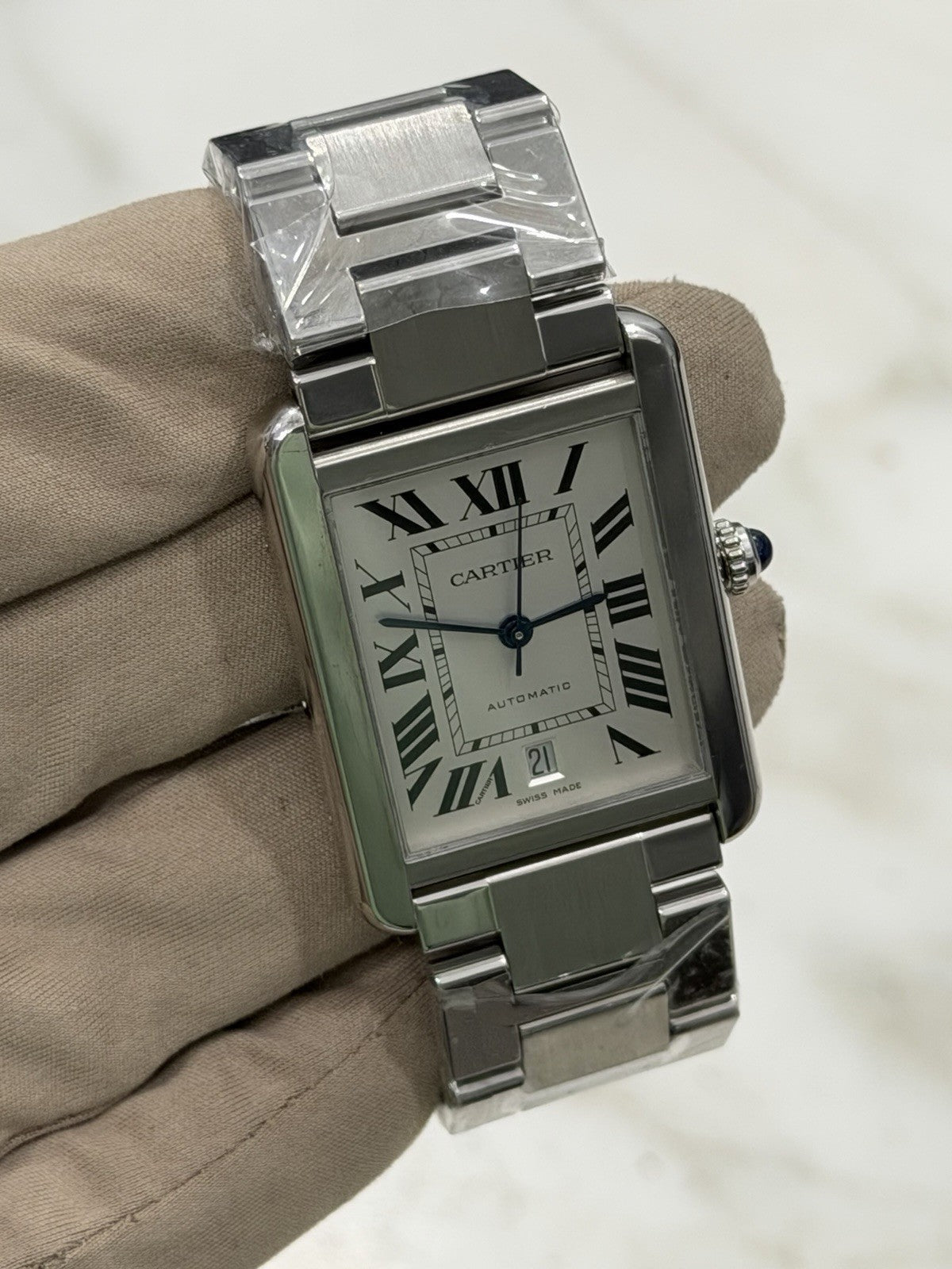 Cartier Tank Solo XL 3515 Stainless Steel 31mm Automatic Mens Watch W5200028
