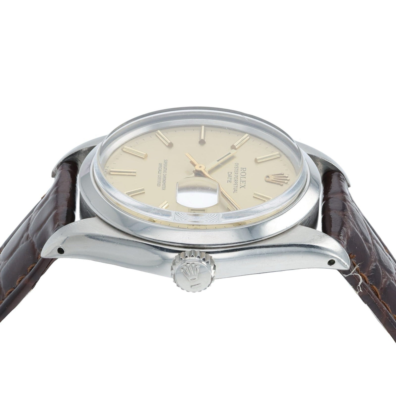 Rolex Date Champagne Dial Stainless Steel 34mm Automatic Movement Men’s 1500