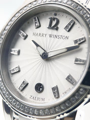 Harry Winston Ocean Zalium White Dial 36mm Quartz Unisex Watch 411-LQ36Z