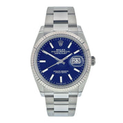 2024 Rolex Datejust Stainless Steel Blue Dial 36mm Automatic Men’s Watch 126234