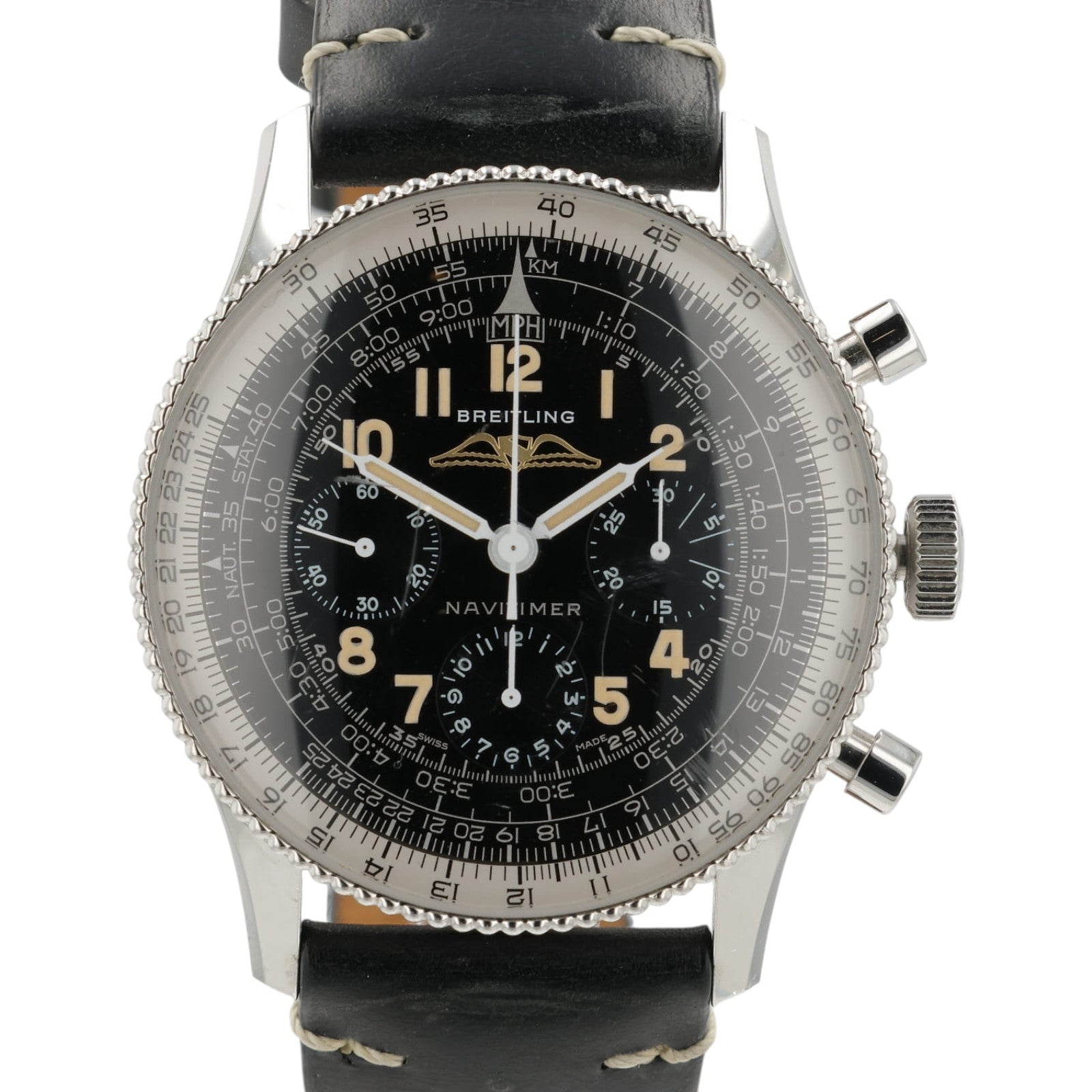 Breitling Navtimer Chrono Black Dial Steel 41mm Manual Wind Men's Watch AB0910