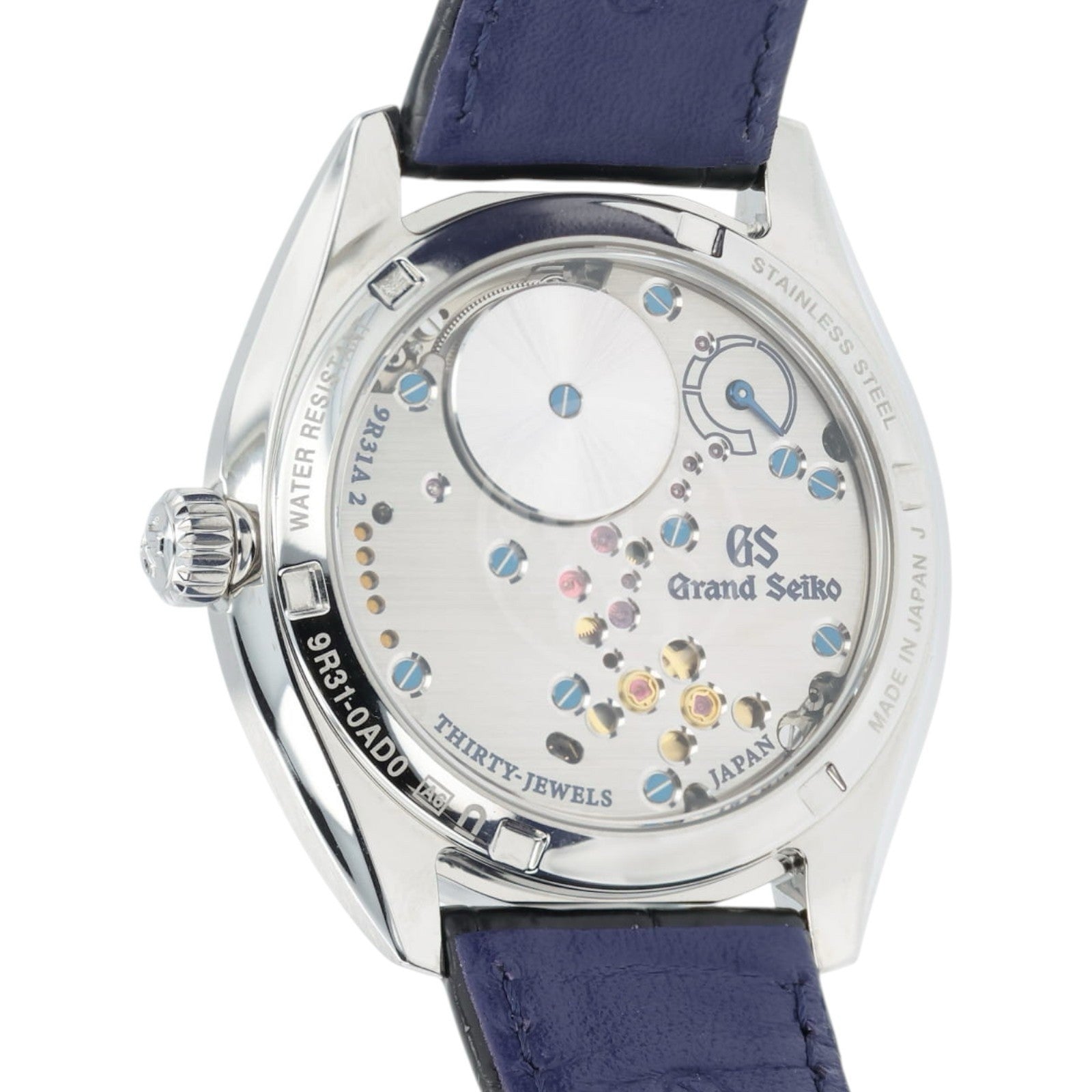 Grand Seiko Omiwatari Blue Dial Steel 38.5 Manual Wind Mens Watch SBGY007