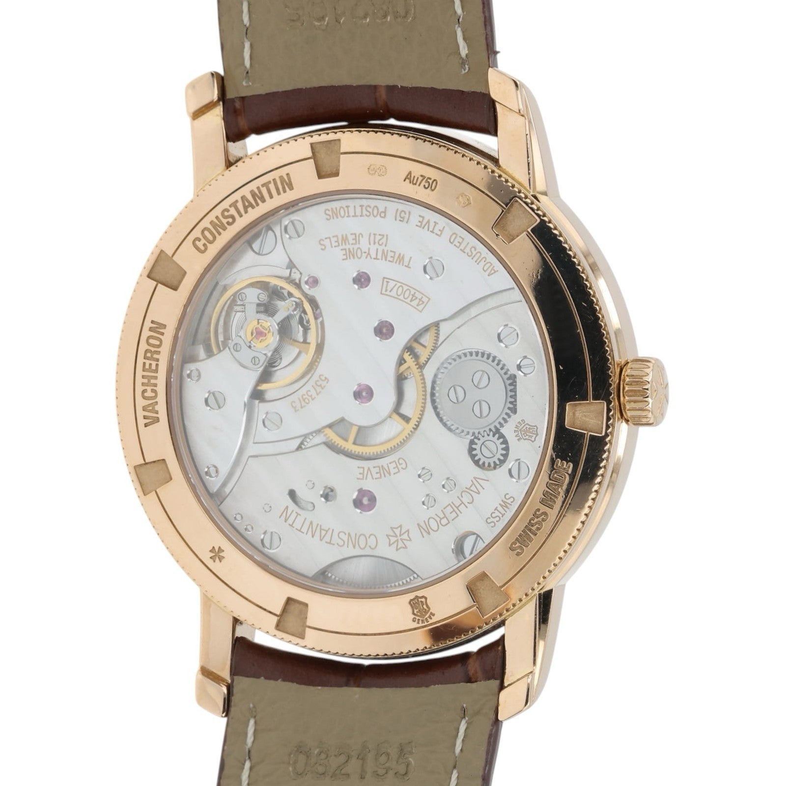 Vacheron Constantine Silver Dial 18k Rose Gold 38mm Manual Wind Mens Watch 82172