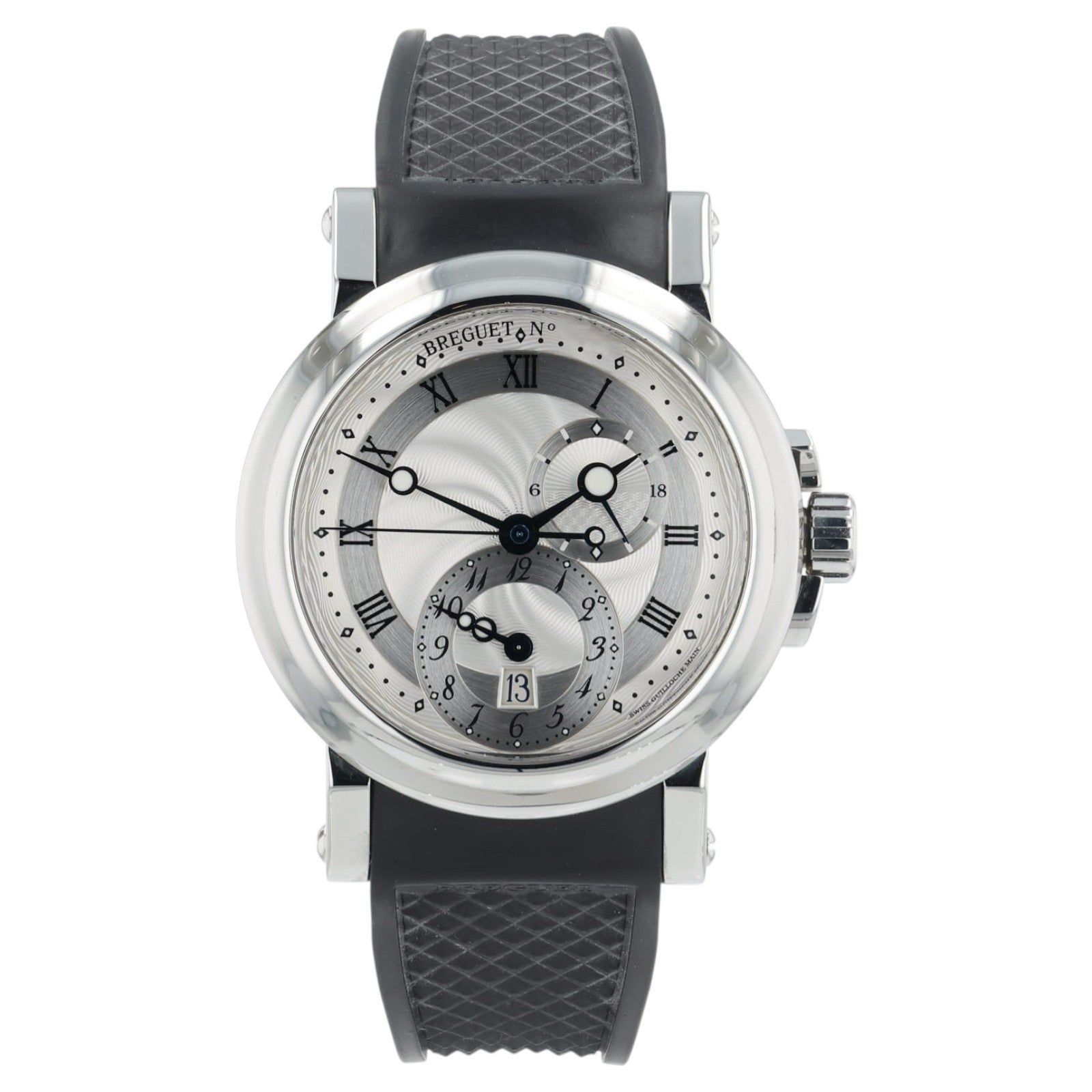 Breguet Marine GMT Silver Dial Stainless Steel 43mm Automatic Men’s Watch 5857
