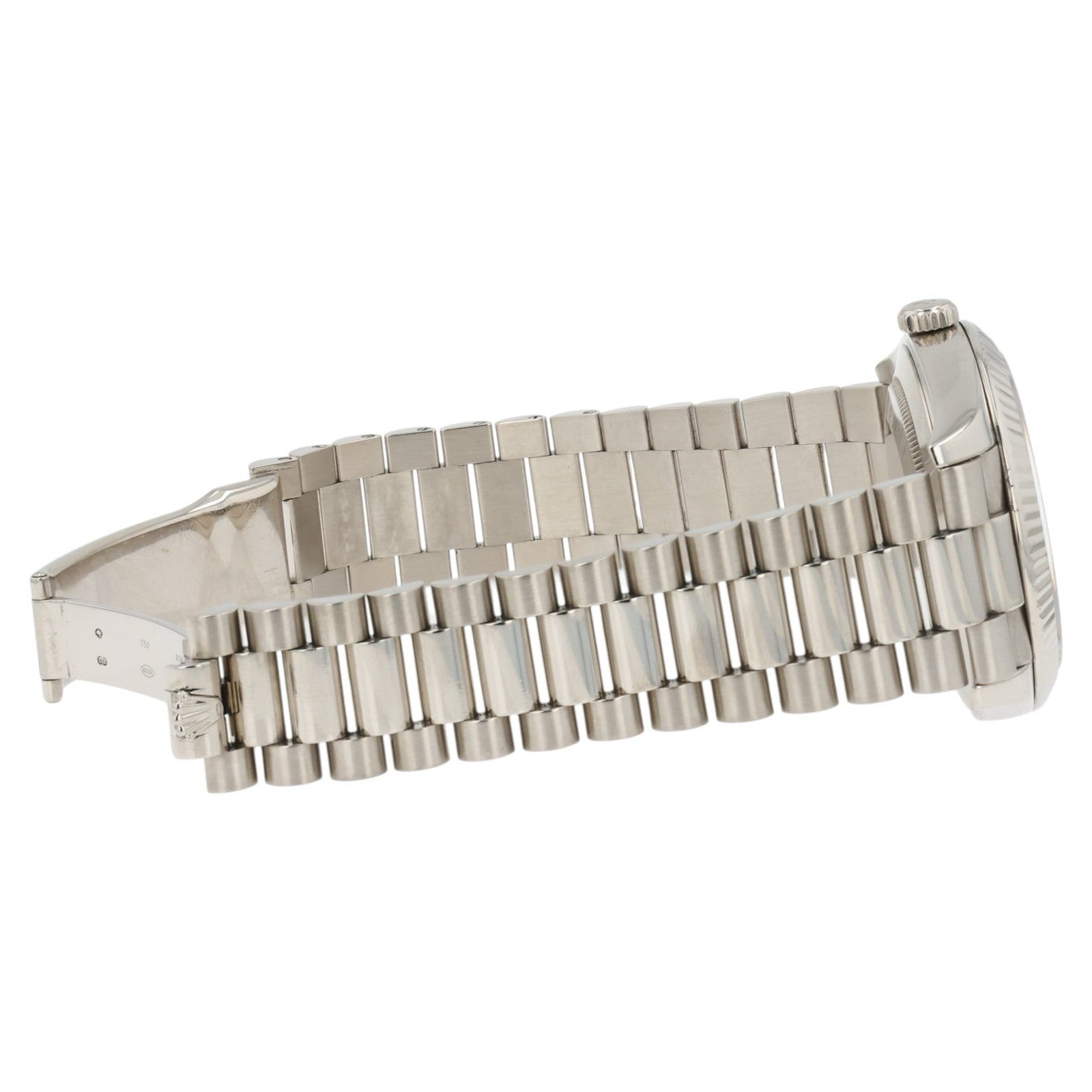 Rolex Day Date Silver Motif Dial 18k White Gold 40mm Auto Men's Watch 228239