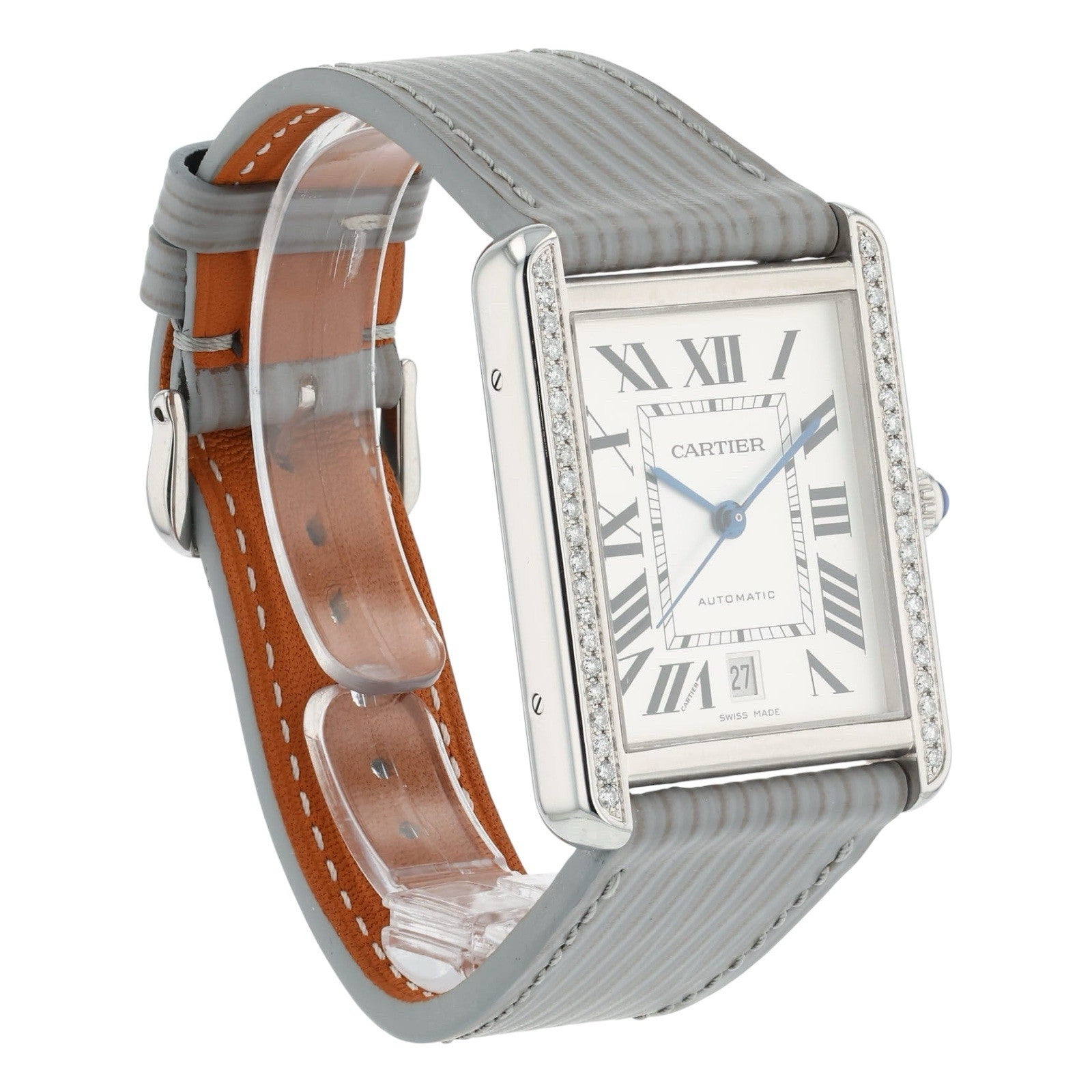 Cartier Tank Solo XL Stainless Steel Silver Dial 31x41mm Automatic Mens W5200027