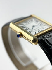 Cartier Tank Solo 2743 Silver Dial Steel & 18k Yellow Gold Quartz Watch 24mm