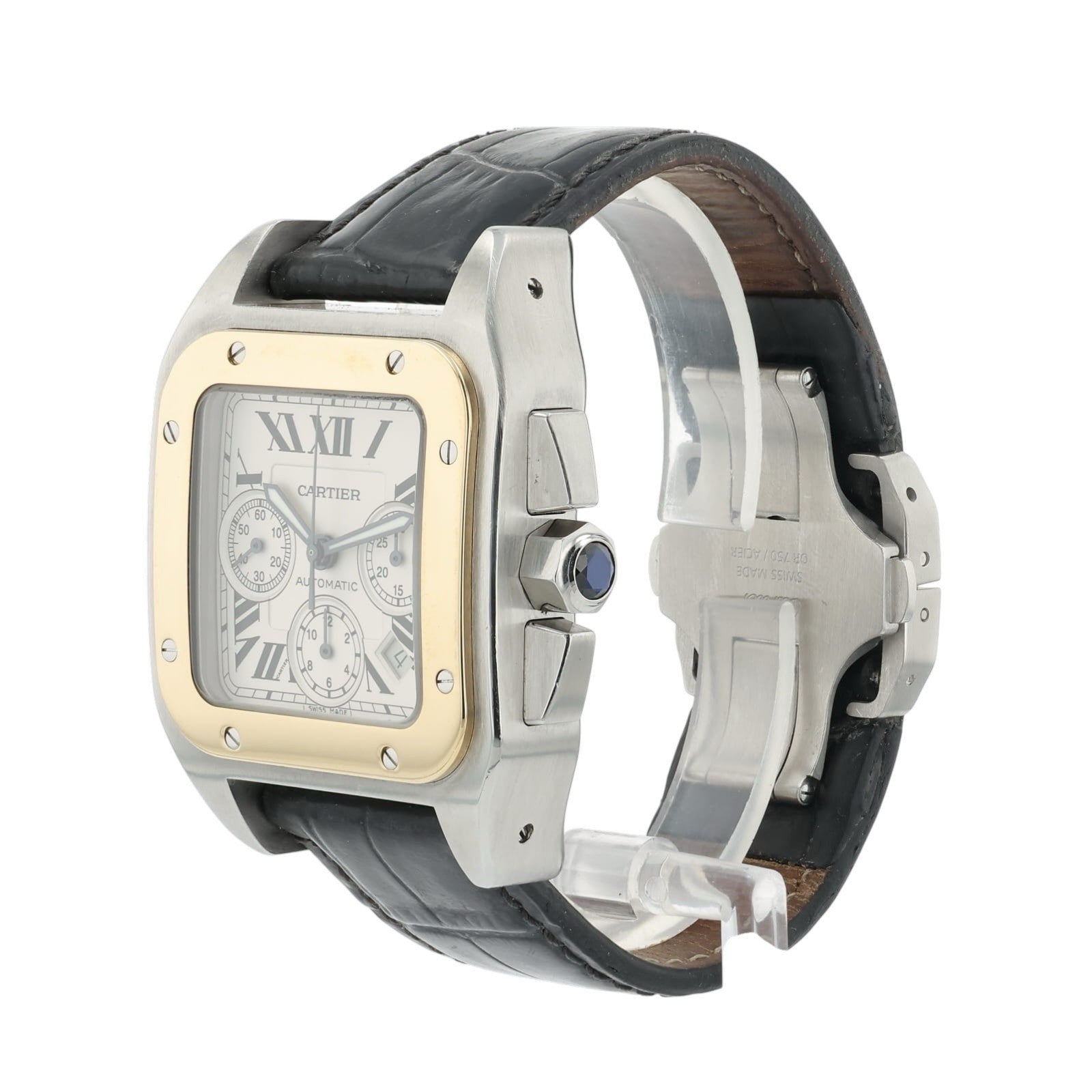 Cartier Santos Gold & Steel Silver Dial 42mm Automatic Men’s Watch W20091X7