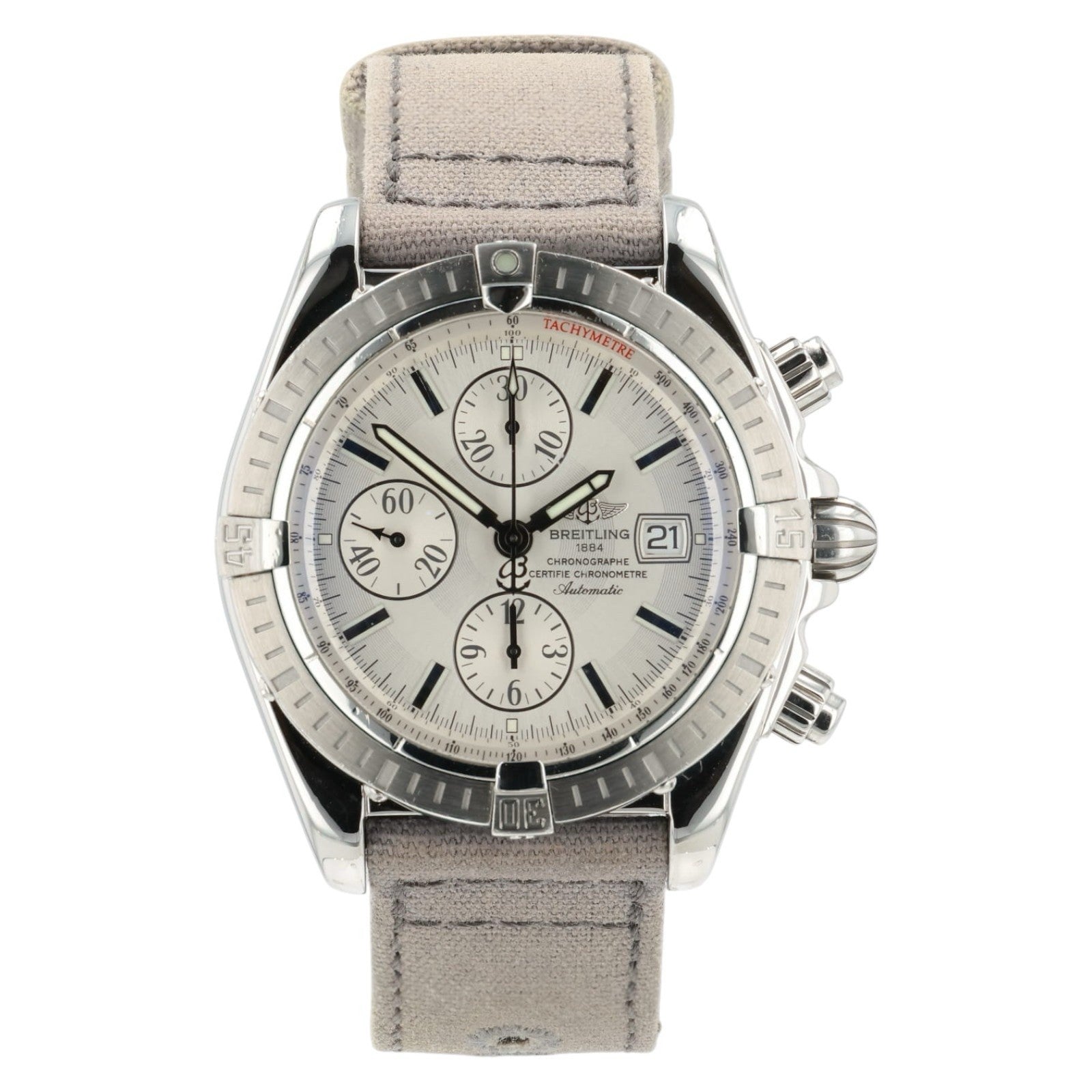 Breitling Chronomat Silver Dial Stainless Steel 44mm Automatic Mens Watch A13356