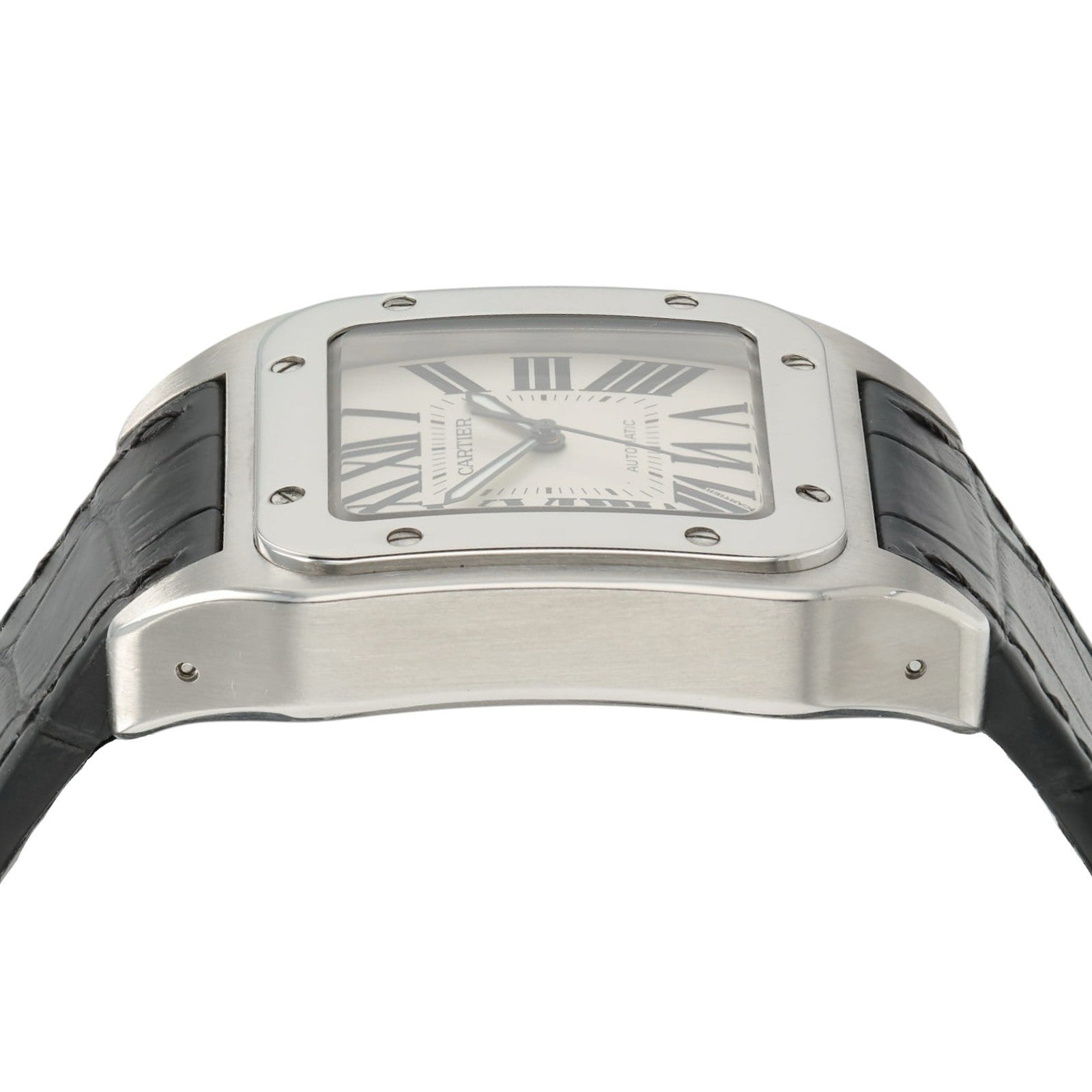 Cartier Santos Silver Dial Stainless Steel 38mm Automatic Men's Watch W20073X8