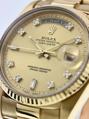 Rolex Day Date 18k Yellow Gold Champagne Dial 36mm Automatic Men’s Watch 18038