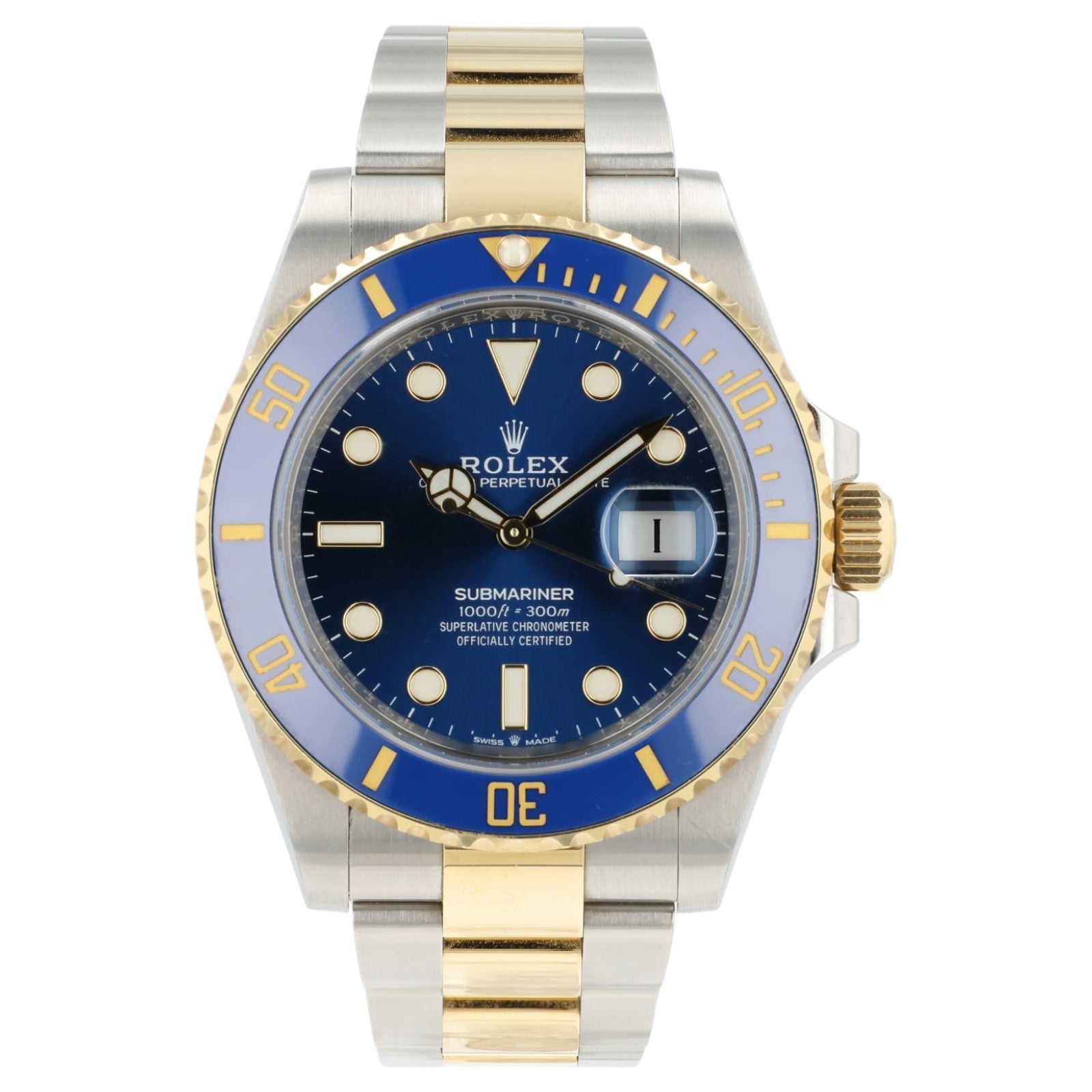 2022 Rolex Submariner Date 126613LB Blue Two-Tone 18K Steel 41mm Box Papers