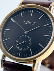 Nomos Tangente 18k Gold Black Dial 37mm Manual Wind Movement Men’s Watch 265