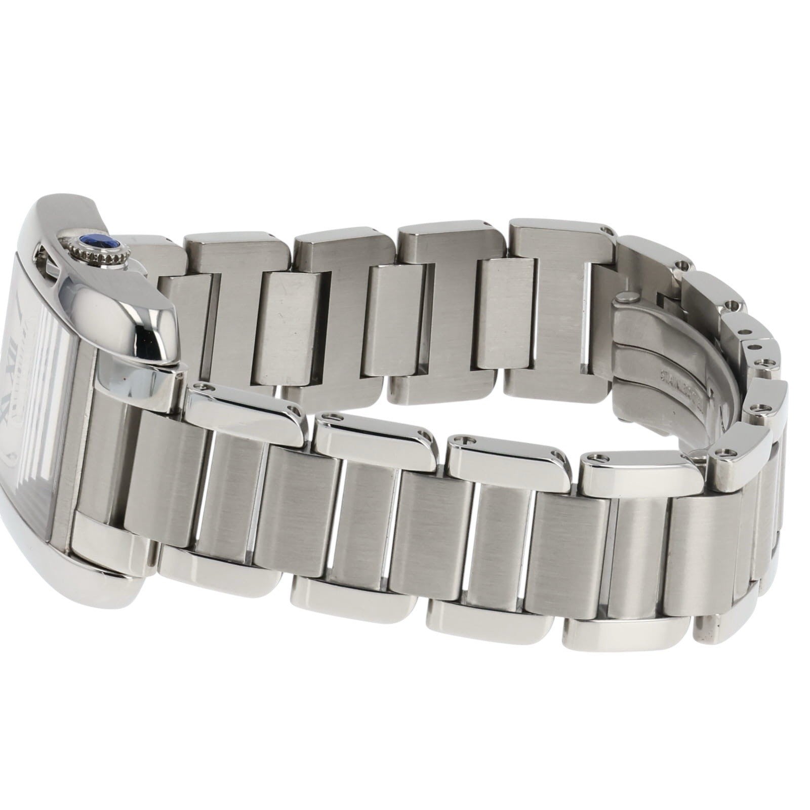 Cartier Tank Anglaise Stainless Steel Silver Dial 22mm Quartz Women's W5310022