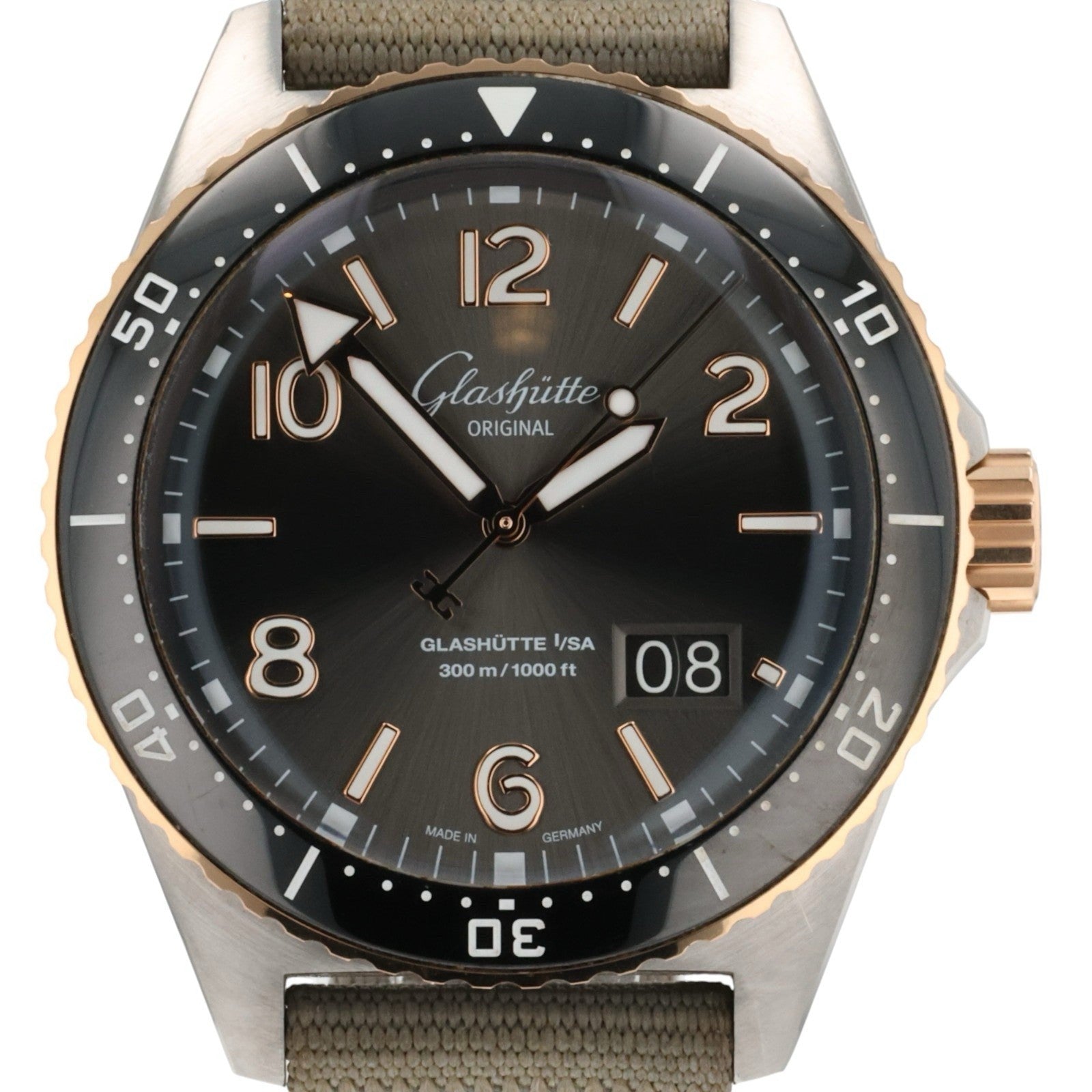 Glashutte Original SeaQ Gold & Steel Grey Dial 43mm Mens Watch 1-36-13-04-91-33