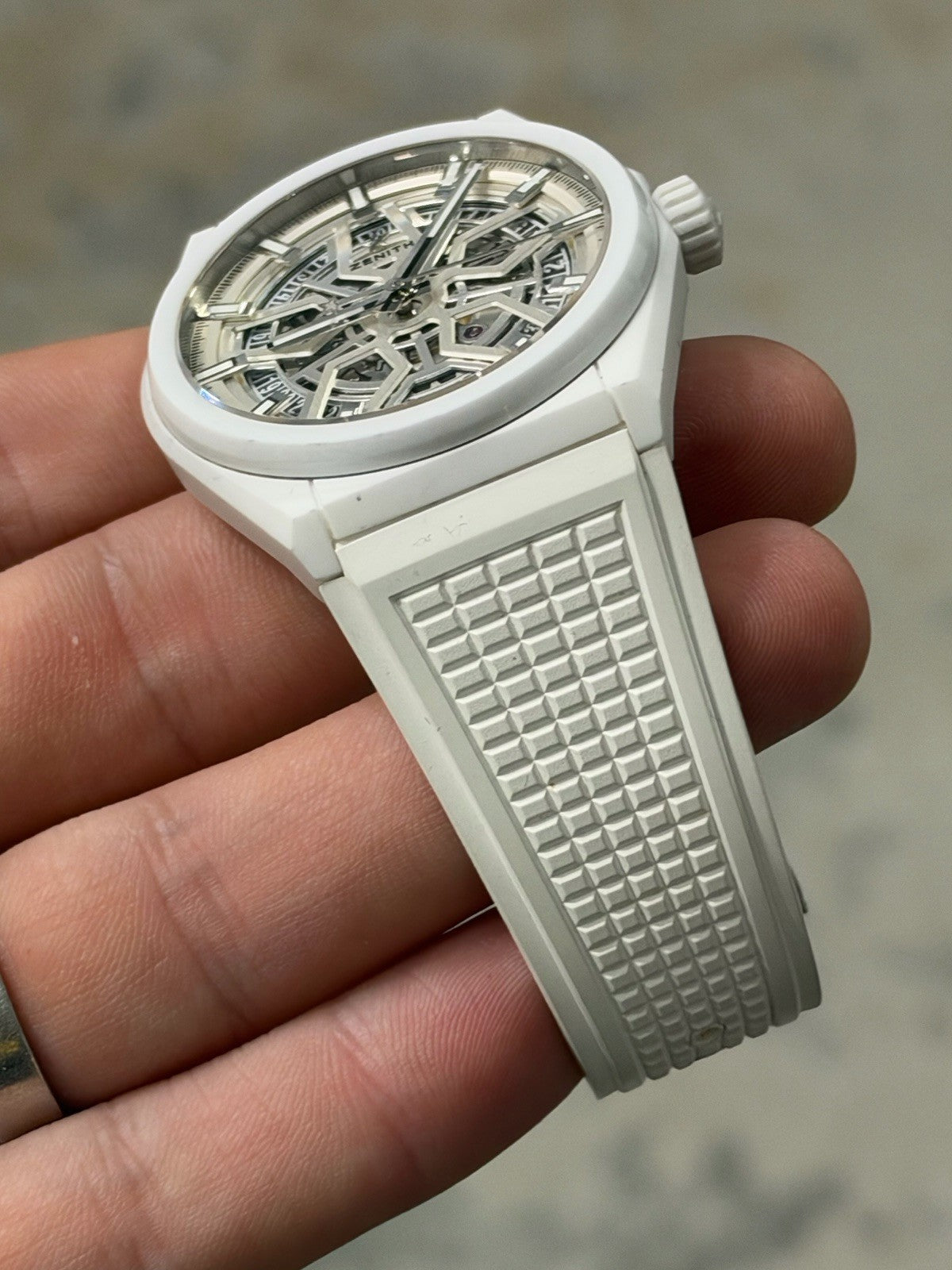 Zenith Defy Skeleton Ceramic White 41mm Automatic Mens Watch 49.9002.670