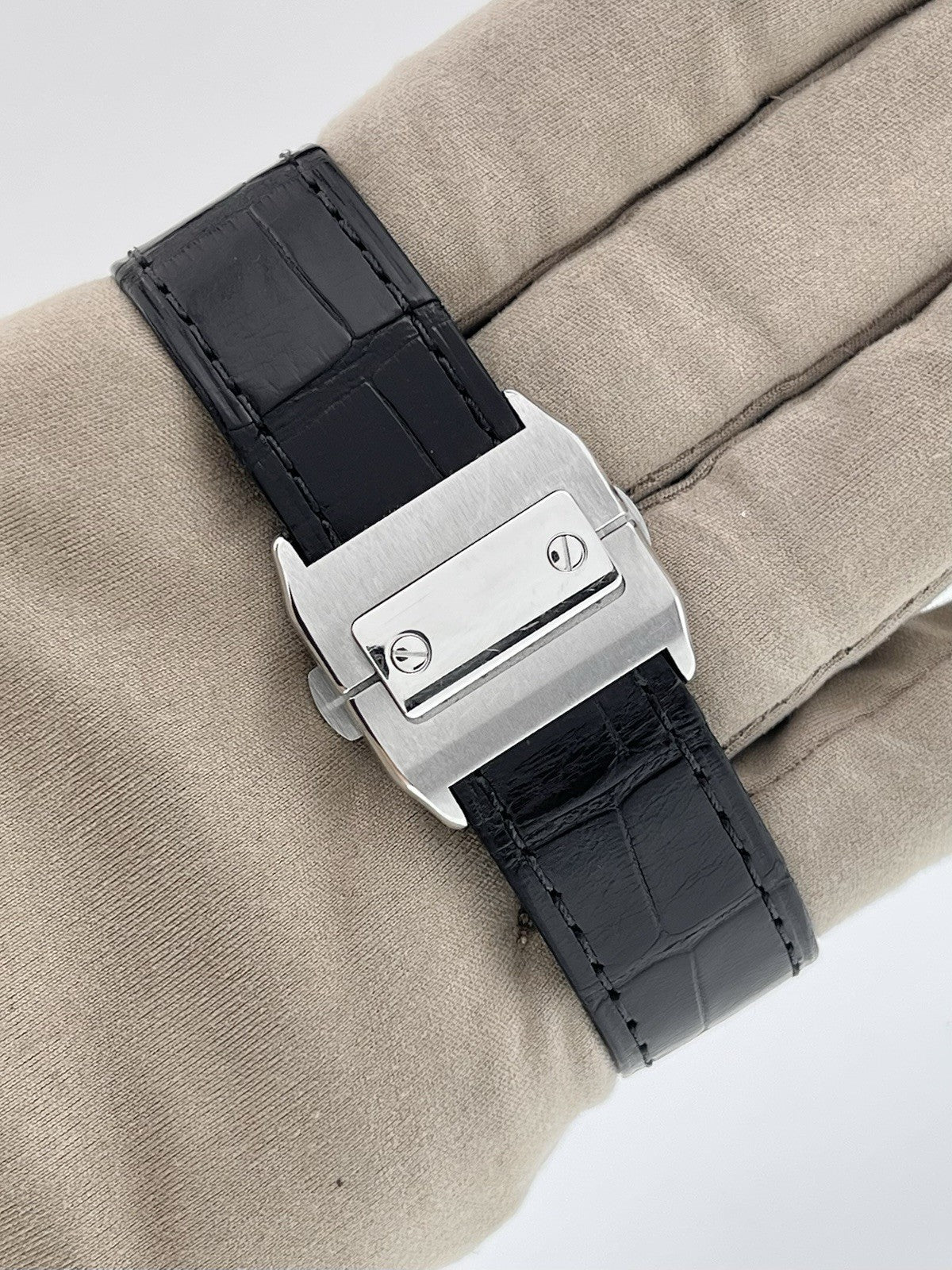 Cartier Santos Stainless Steel Silver Dial Midsize 33mm Automatic Men's Watch