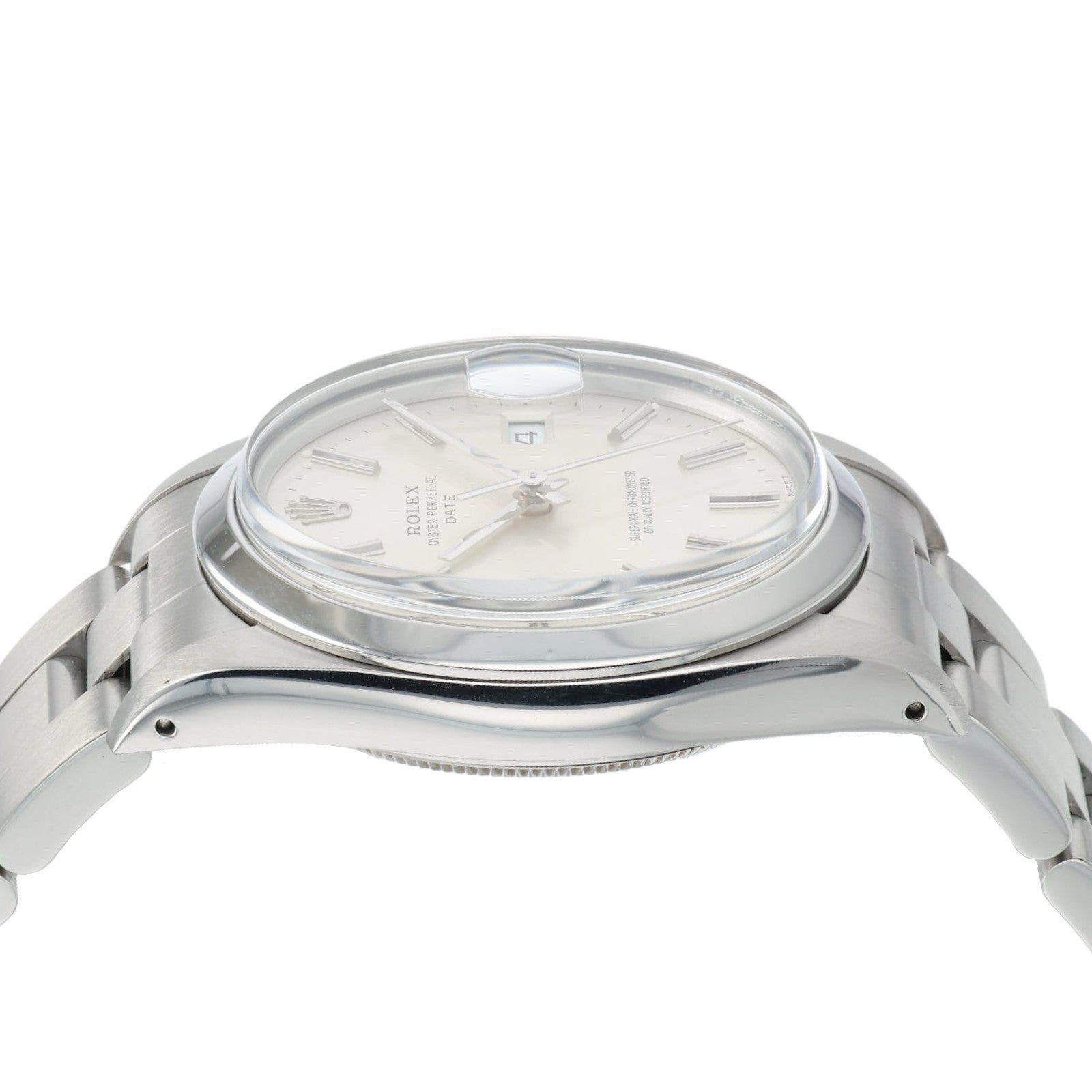 Rolex Date Silver Dial Stainless Steel 34mm Automatic Movement Men’s Watch 15000