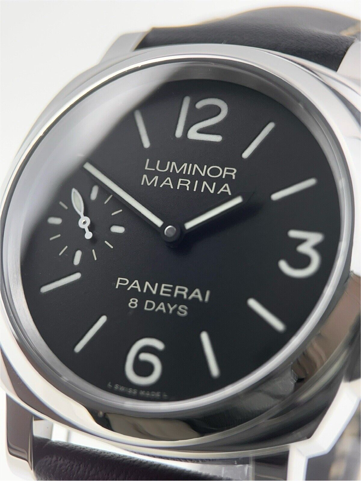 Panerai Luminor Marina 8 Days Steel Black Dial 44mm Manual Wind Watch PAM00510