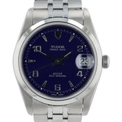 Tudor Prince Blue Dial Stainless Steel 34mm Automatic Movement Mens Watch 74000N
