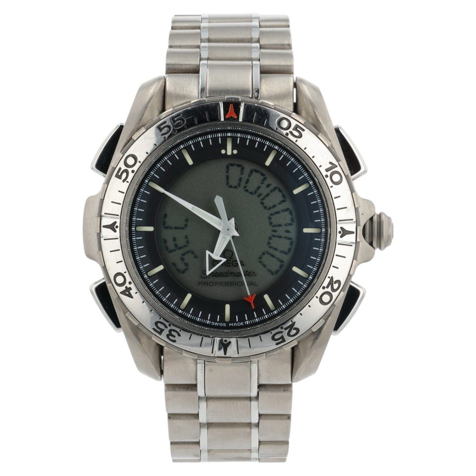 Omega Speedmaster Grey Dial Titanium 42mm Quartz Movement Mens Watch X-33