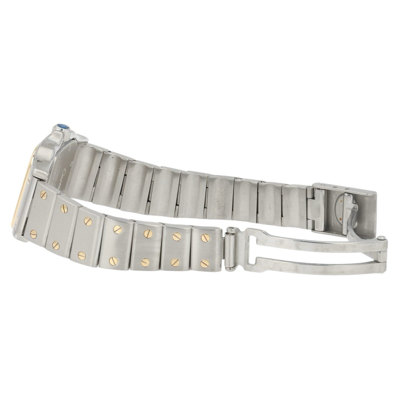 Cartier Santos Galbee Gold Dial Steel And Gold 24mm Quartz Women's Watch 1567