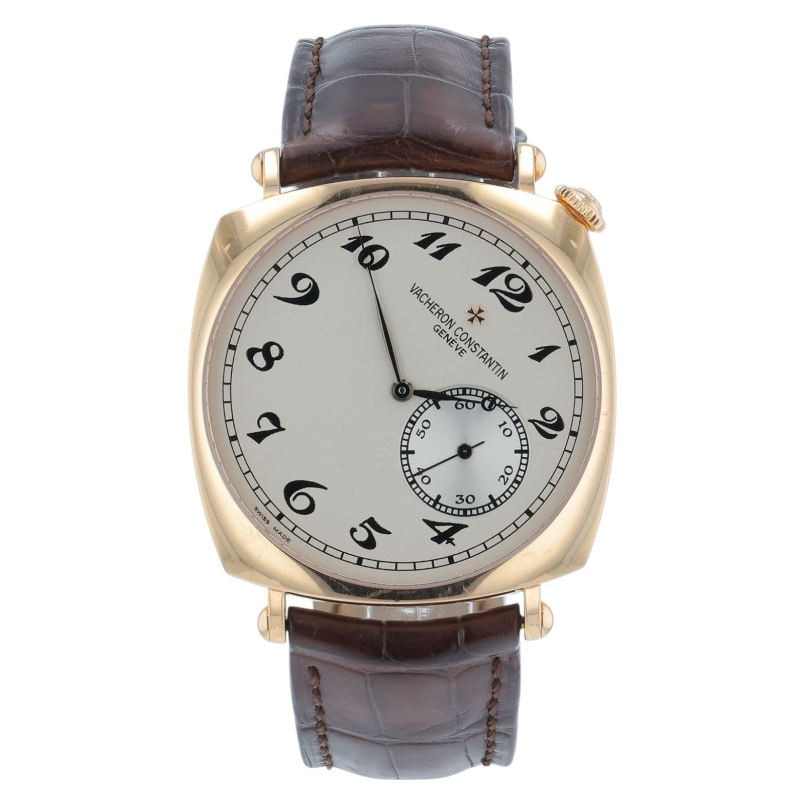 Vacheron Constantin 18k Rose Gold Silver Dial 40mm Manual Wind Mens Watch 82035