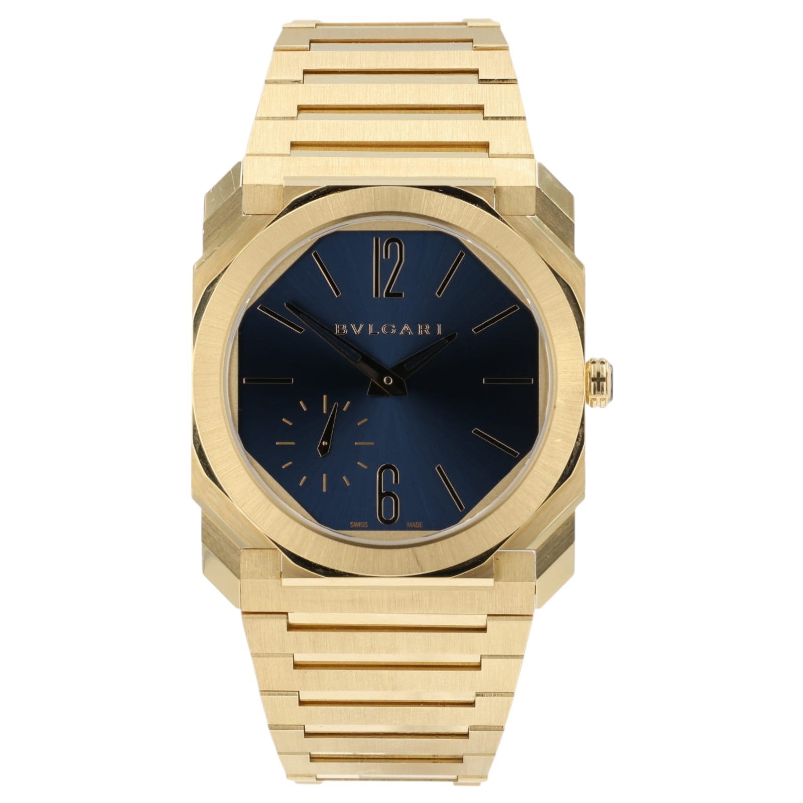 Bulgari Octo Finissimo Blue Dial 18k Yellow Gold 40mm Automatic Mens 103812