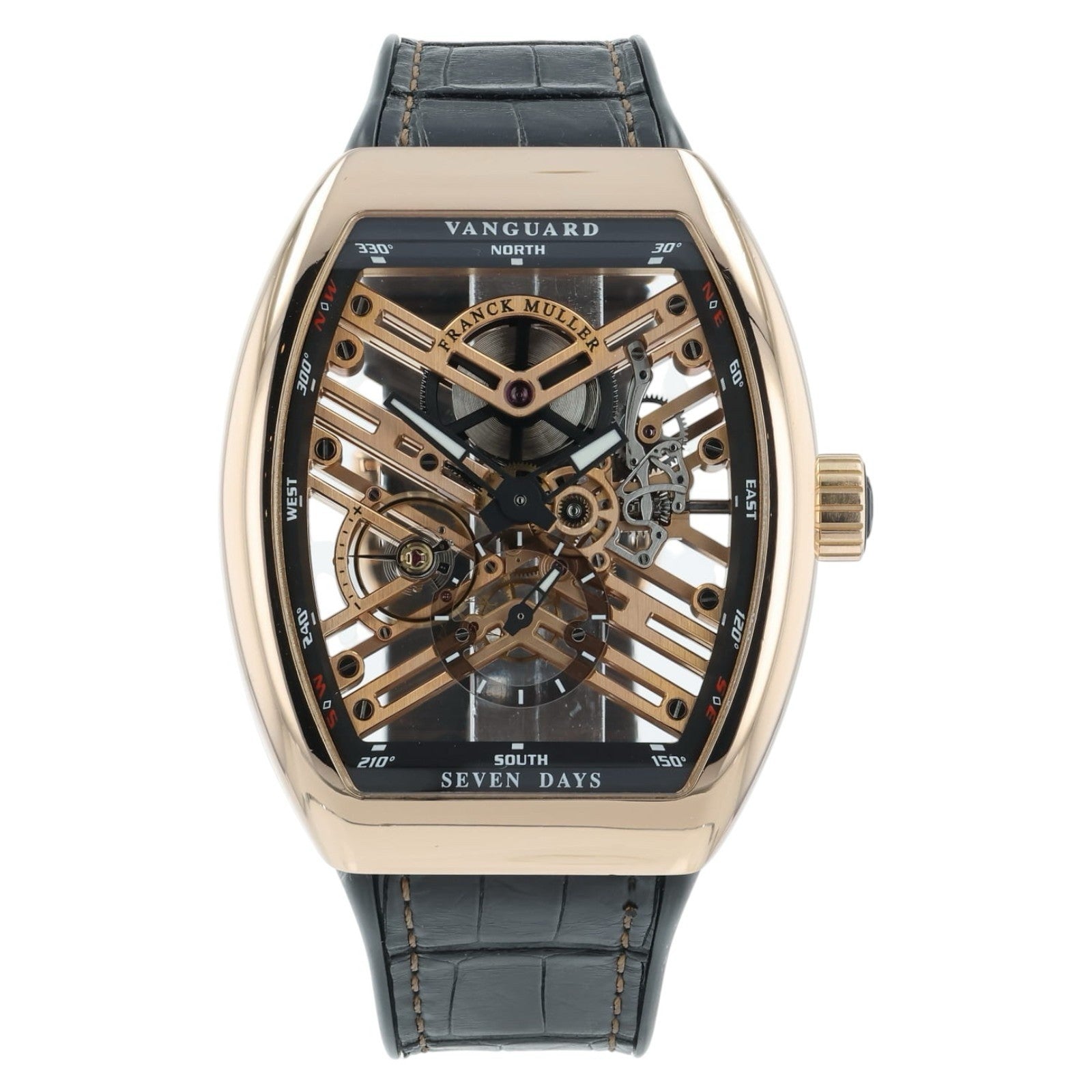 Franck Muller Vanguard 18k Rose Gold Skeleton Dial Manual Wind Men’s V45T 5NNR