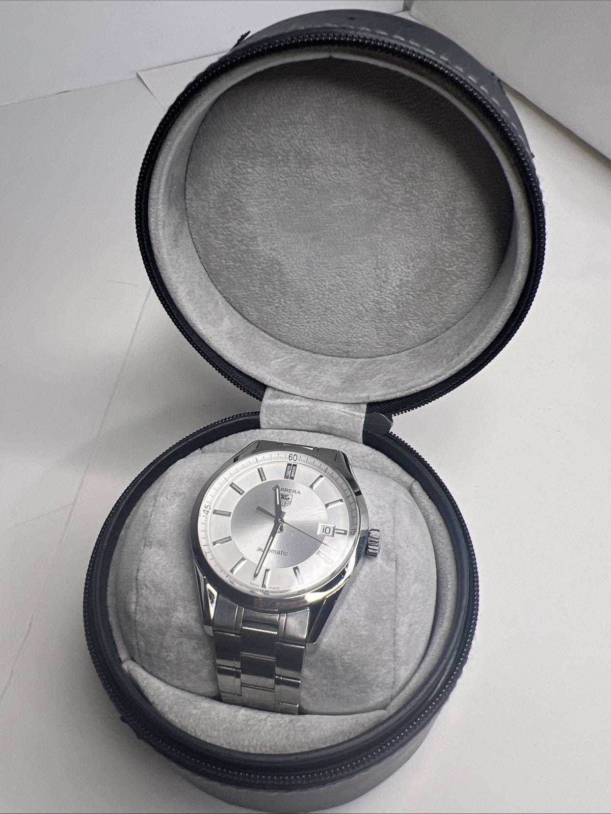 Silver TAG Heuer Carrera Calibre 5 WV211A-3