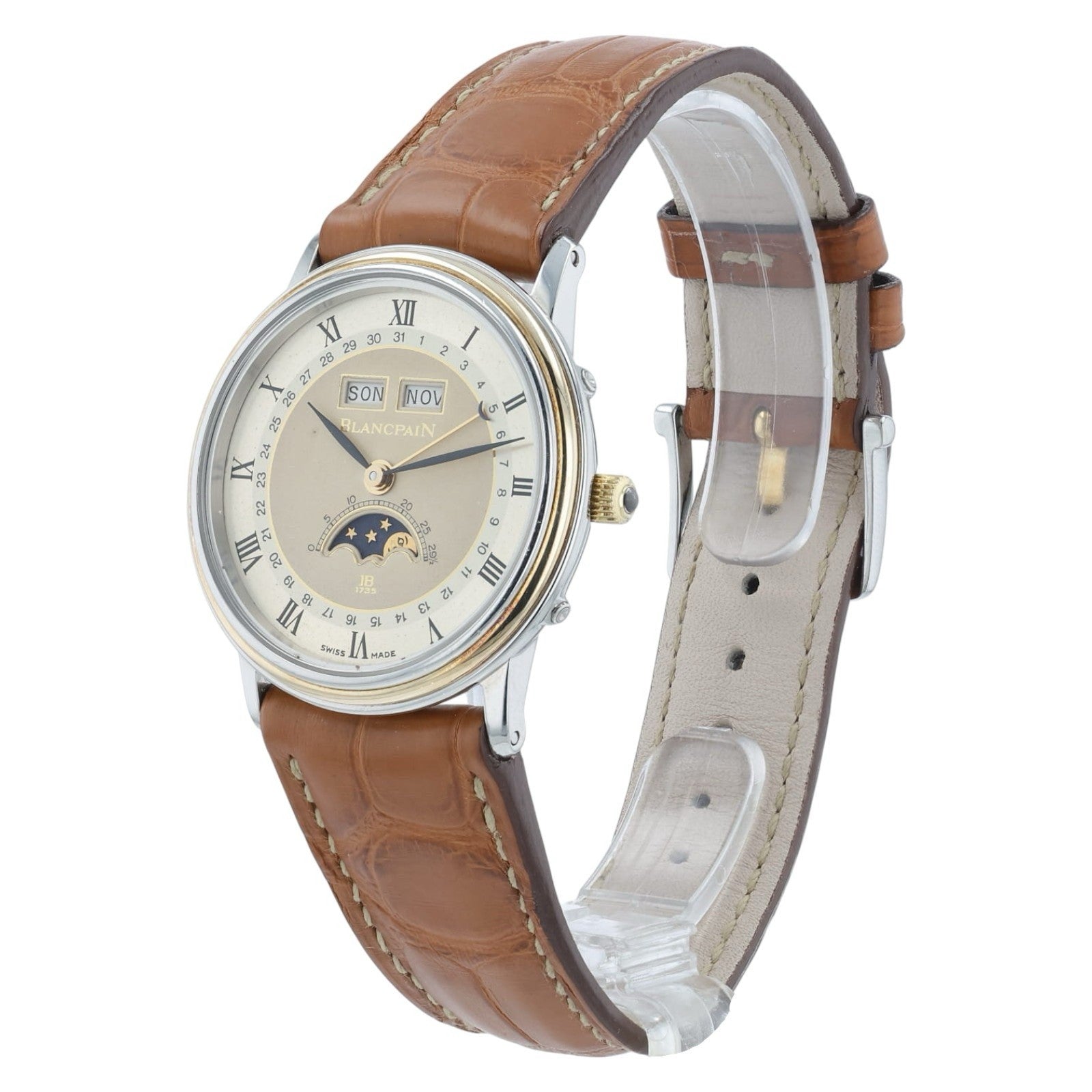 Blancpain Gold & Steel Silver Dial 34mm Manual Wind Movement Watch 6501