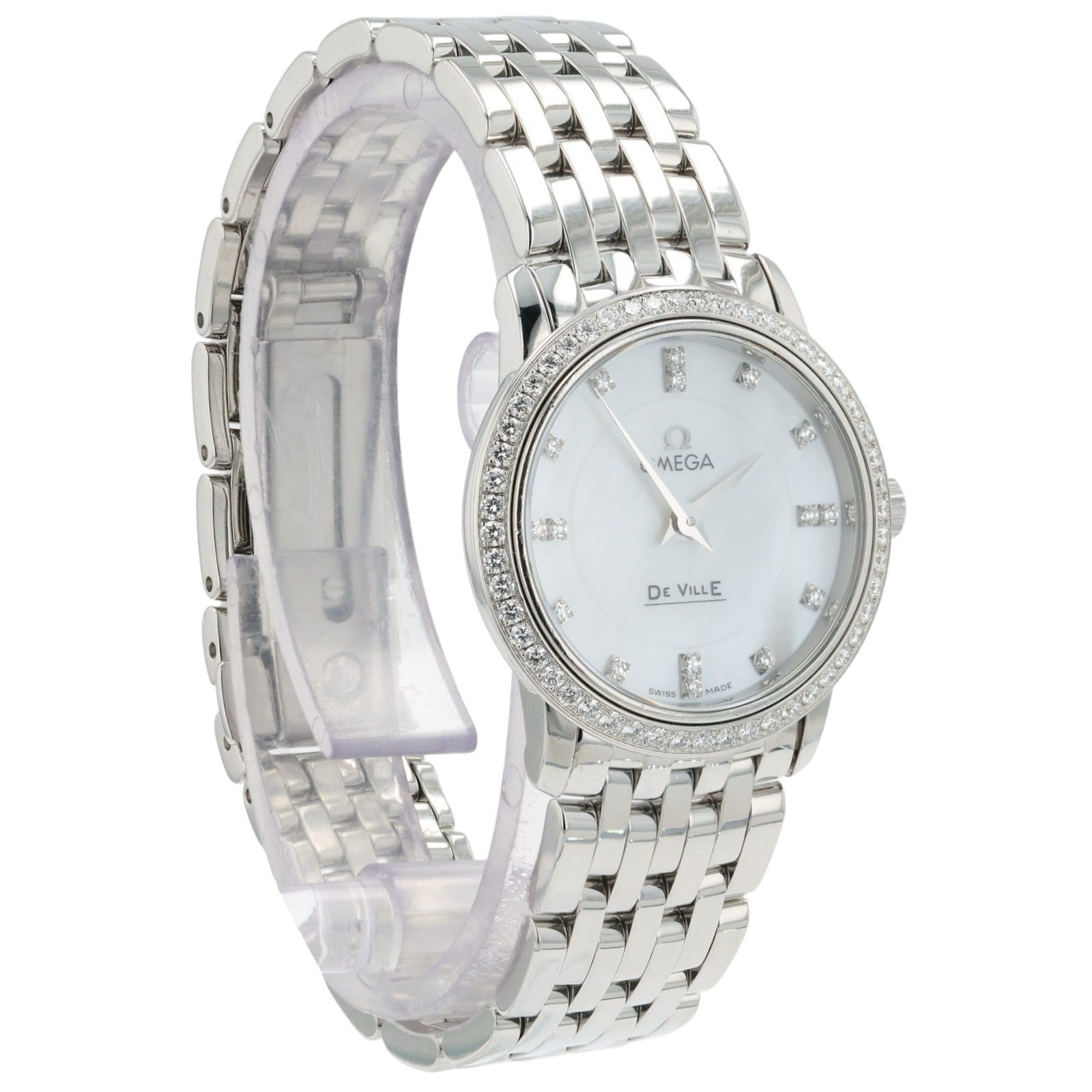 Omega De Ville MOP Dial Stainless Steel 22mm Quartz Women’s Watch 4575.75.00