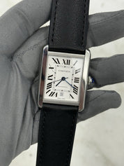 Cartier Tank Solo XL Stainless Steel Silver Color Dial 31mm Mens Watch W5200027