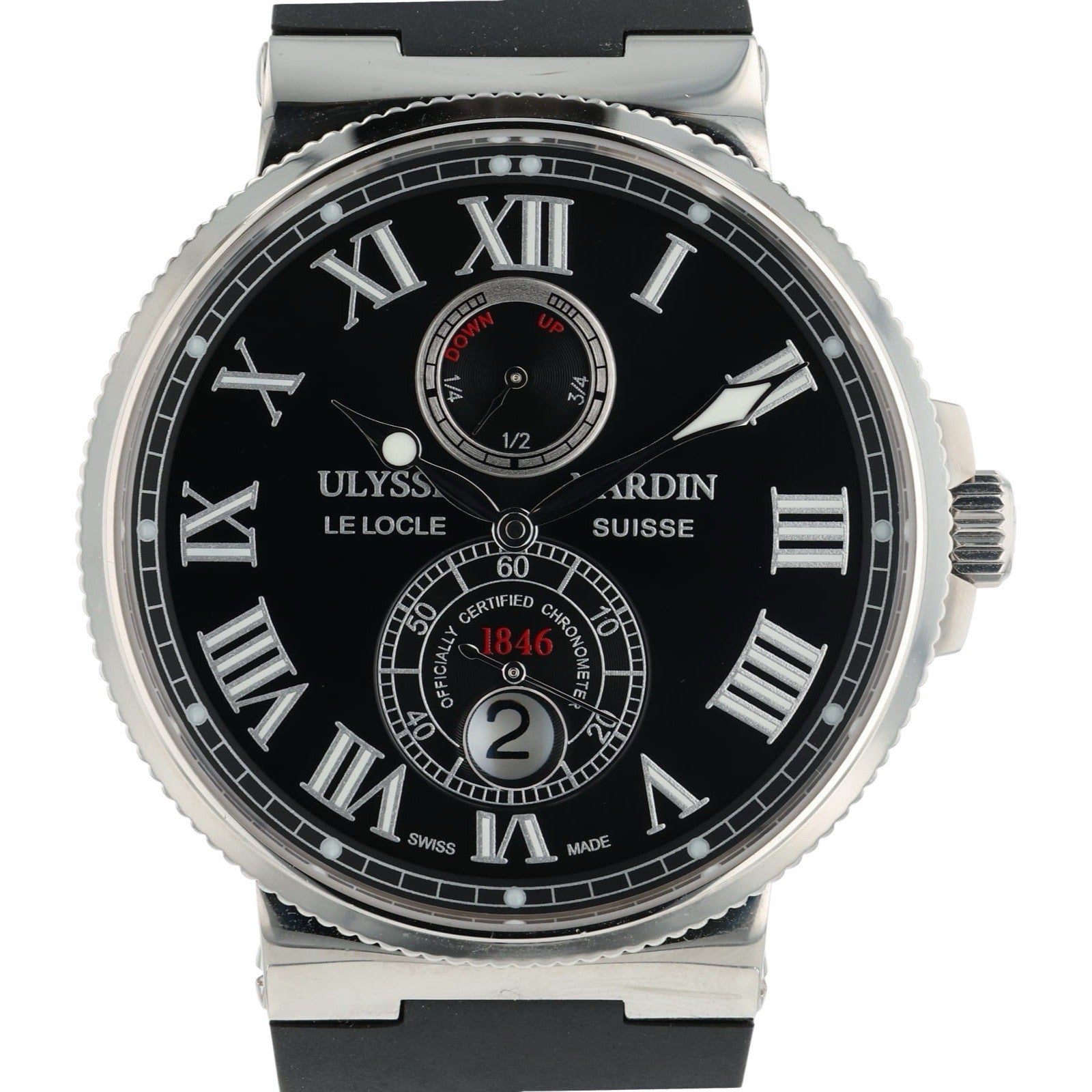 Ulysse Nardin Marine Stainless Steel Black Dial 43mm Automatic Mens Watch 263-67
