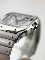 Cartier Santos Skeleton Dial Stainless 39.8mm Manual Wind Men's Watch WHSA0015