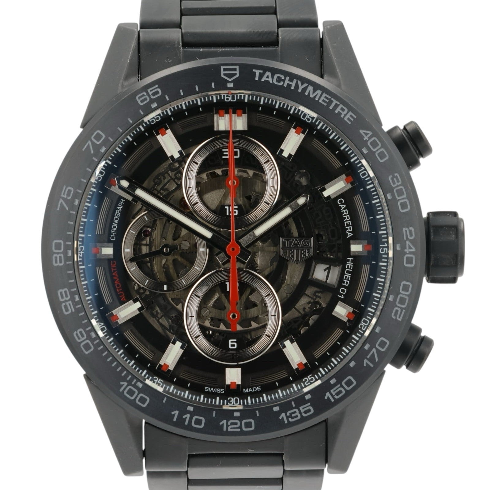 Tag Heuer Carrera Calibre Black Dial Ceramic 43mm Automatic Men's Watch CAR2090