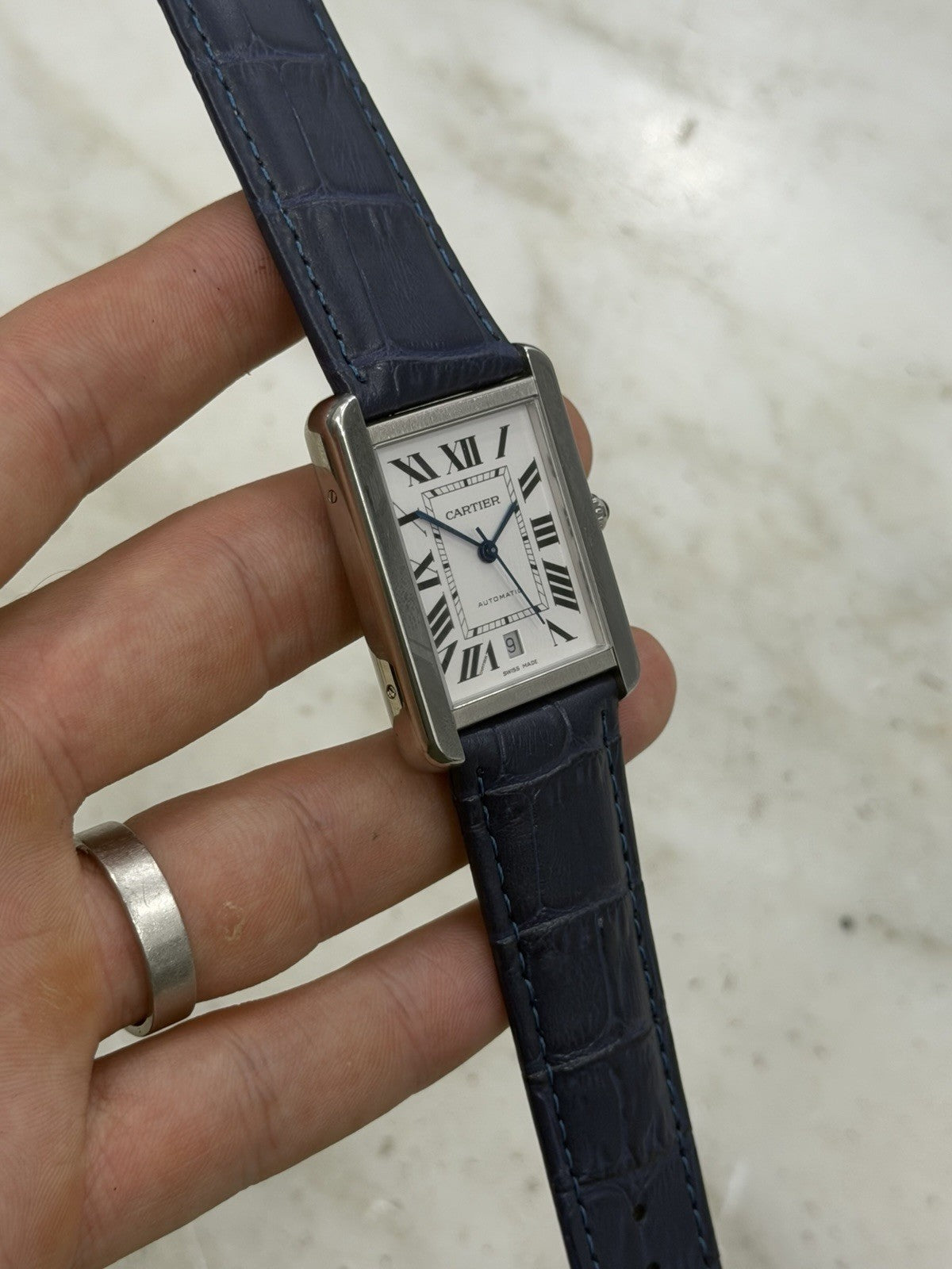 Cartier Tank XL Silver Dial Stainless Steel 31mm Automatic Watch W5200027