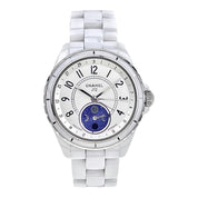 CHANEL J12 Moon Phase de Lune 38mm H3404 Auto White Ceramic Watch w/ Box Papers