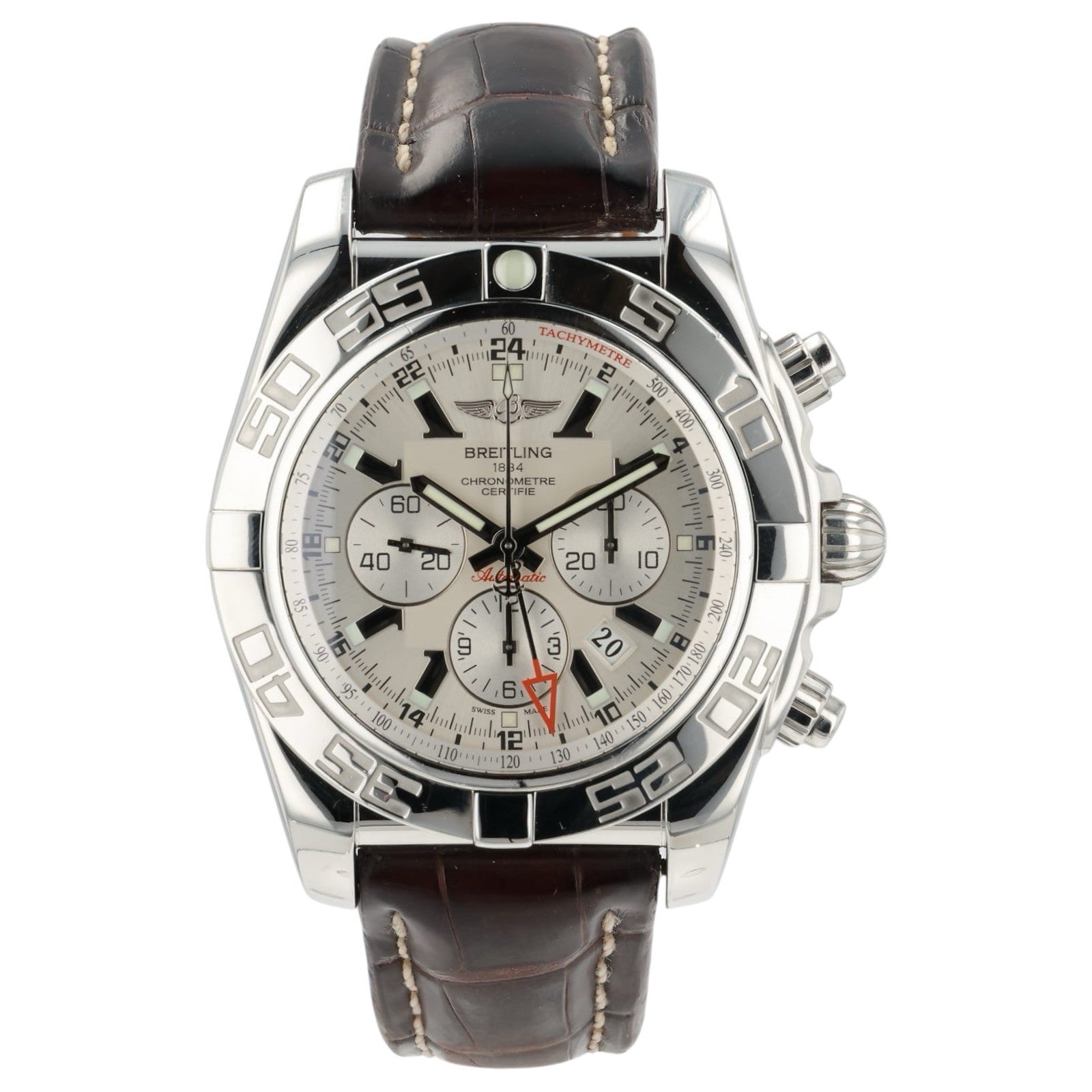 Breitling Chronomat Silver Dial Stainless Steel 47mm Automatic Movement AB0410