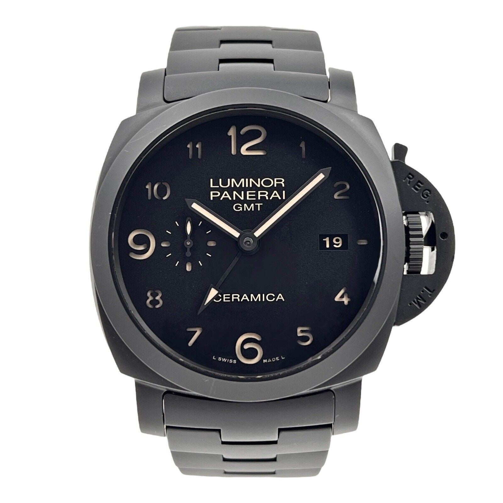 Panerai Ceramica Tuttonero Luminor GMT 1950 3 Days 44mm Auto Mens Watch PAM00438