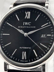 IWC SCHAFFHAUSEN Portofino IW356502 Date Black Dial Automatic Men's Watch B/P